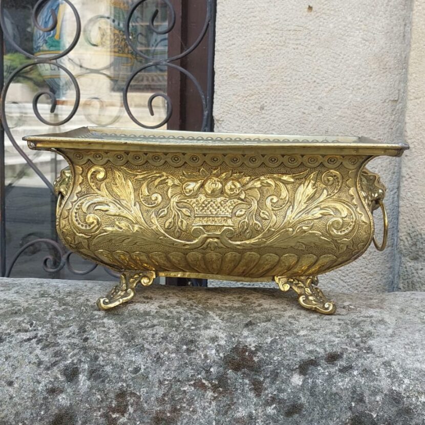 Старинна кашпа, позлатен месинг - Antiques Provence House